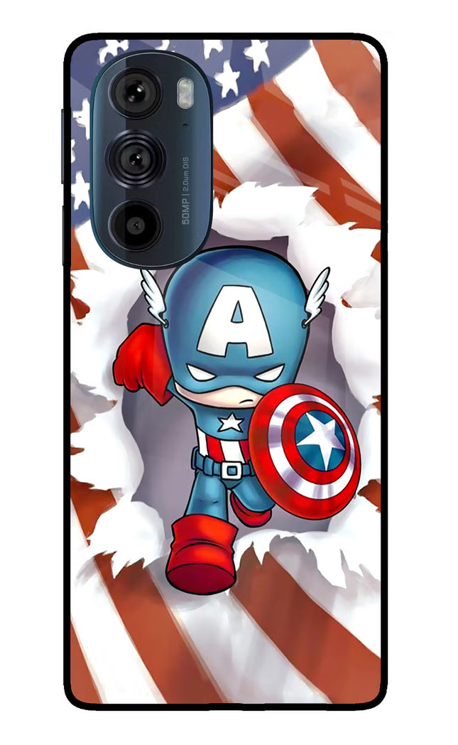 Captain America Moto Edge 30 Pro Glass Case Back Cover by Casekaro