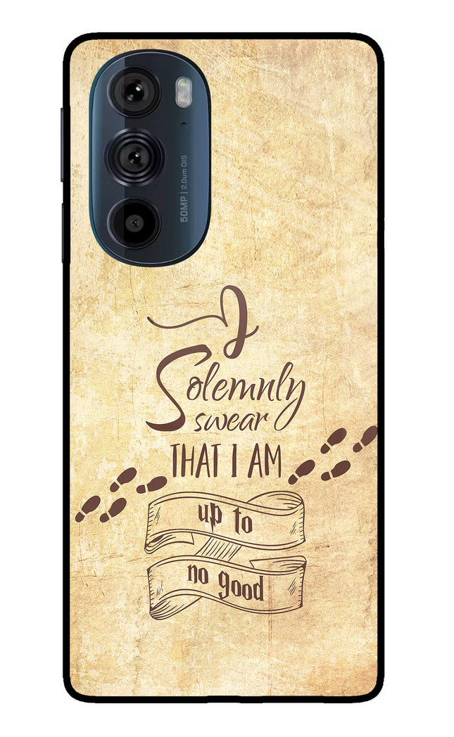 I Solemnly swear that i up to no good Moto Edge 30 Pro Glass Case Back Cover by Casekaro