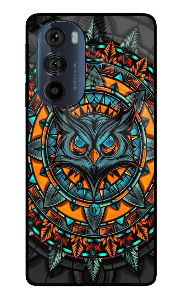 Angry Owl Art Moto Edge 30 Pro Glass Case Back Cover by Casekaro
