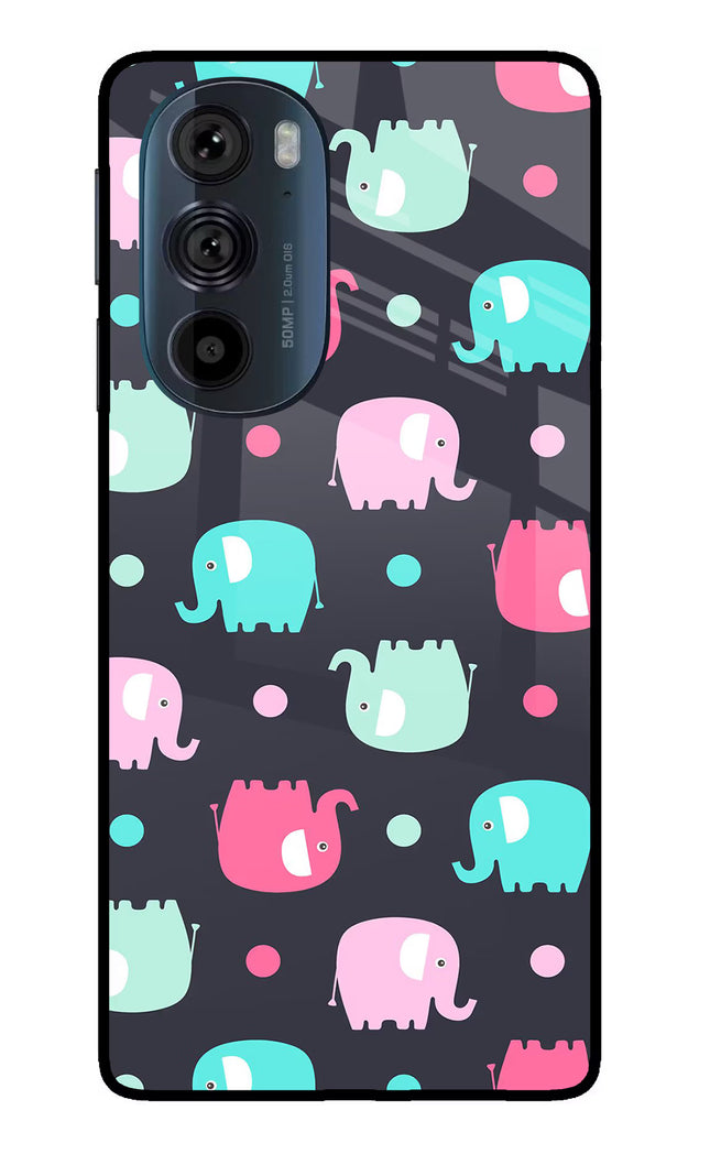 Elephants Moto Edge 30 Pro Glass Case Back Cover by Casekaro