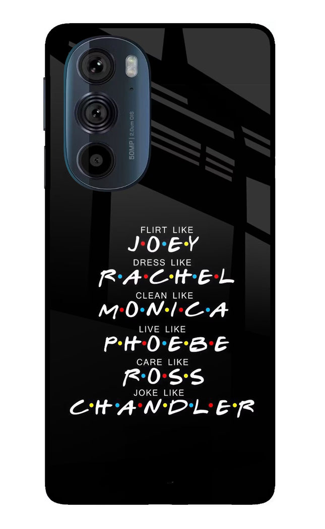 FRIENDS Character Moto Edge 30 Pro Glass Case Back Cover by Casekaro