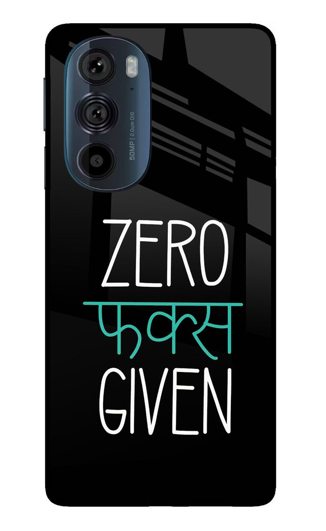 Zero Fucks Given Moto Edge 30 Pro Glass Case Back Cover by Casekaro
