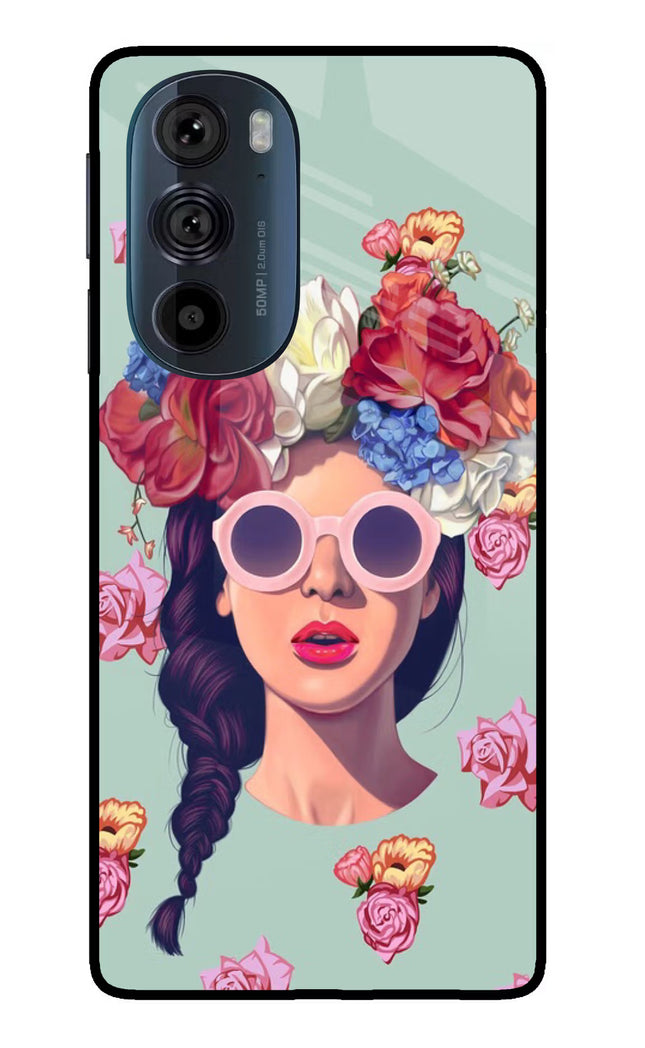 Pretty Girl Moto Edge 30 Pro Glass Case Back Cover by Casekaro