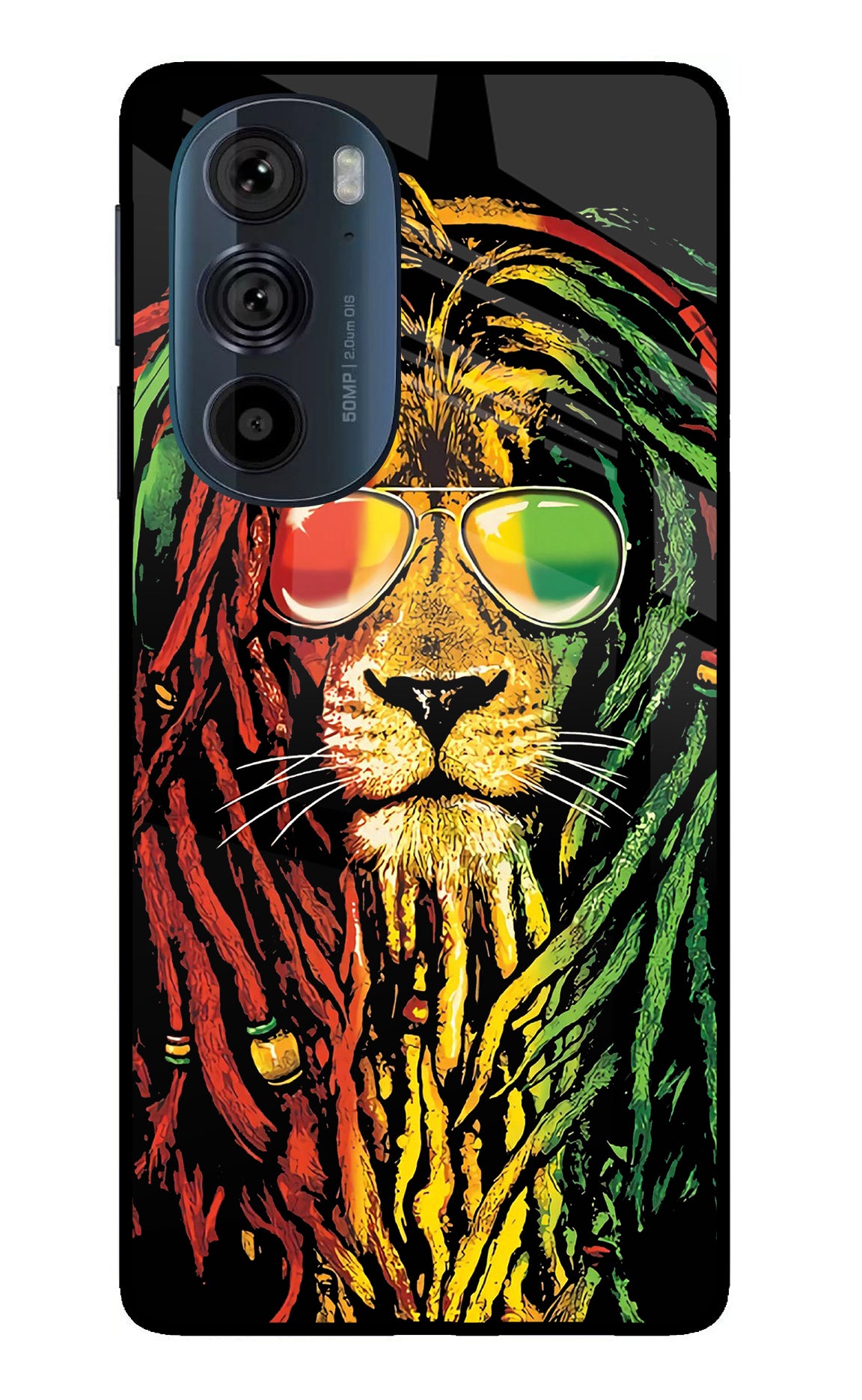 Rasta Lion Moto Edge 30 Pro Glass Case