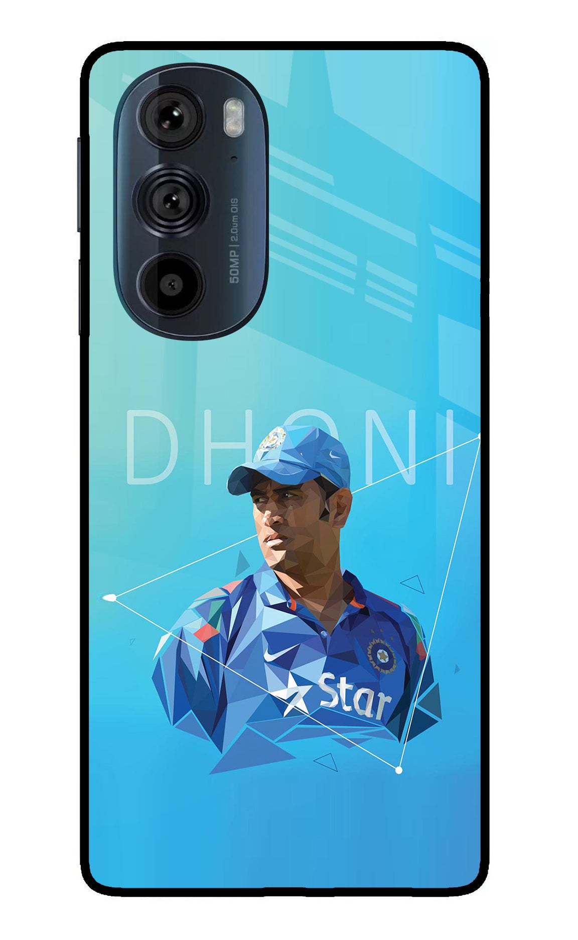 Dhoni Artwork Moto Edge 30 Pro Glass Case