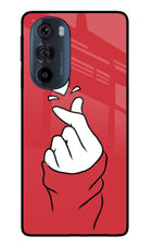 Korean Love Sign Moto Edge 30 Pro Glass Case Back Cover by Casekaro