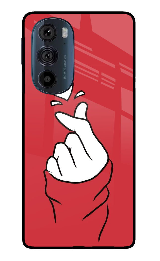 Korean Love Sign Moto Edge 30 Pro Glass Case Back Cover by Casekaro