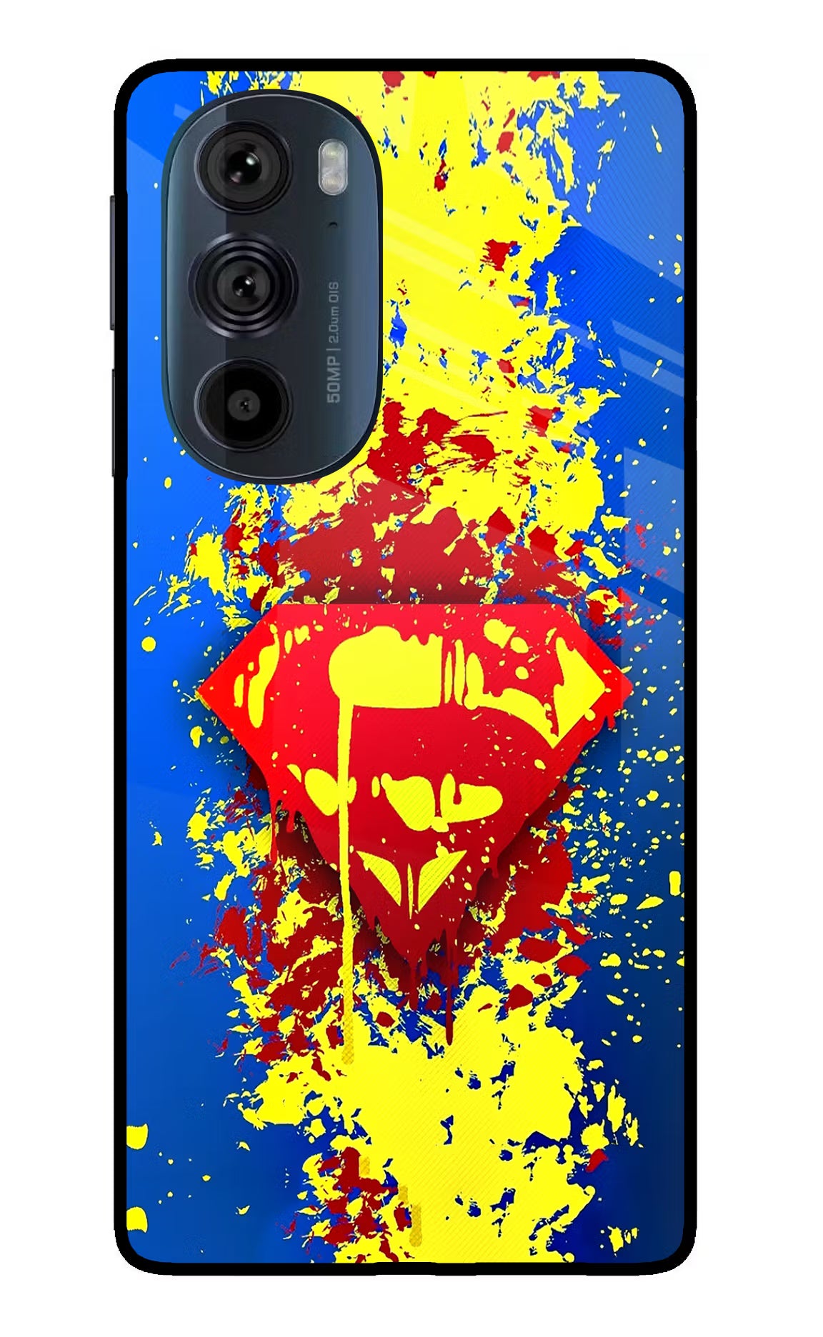 Superman logo Moto Edge 30 Pro Glass Case Back Cover by Casekaro
