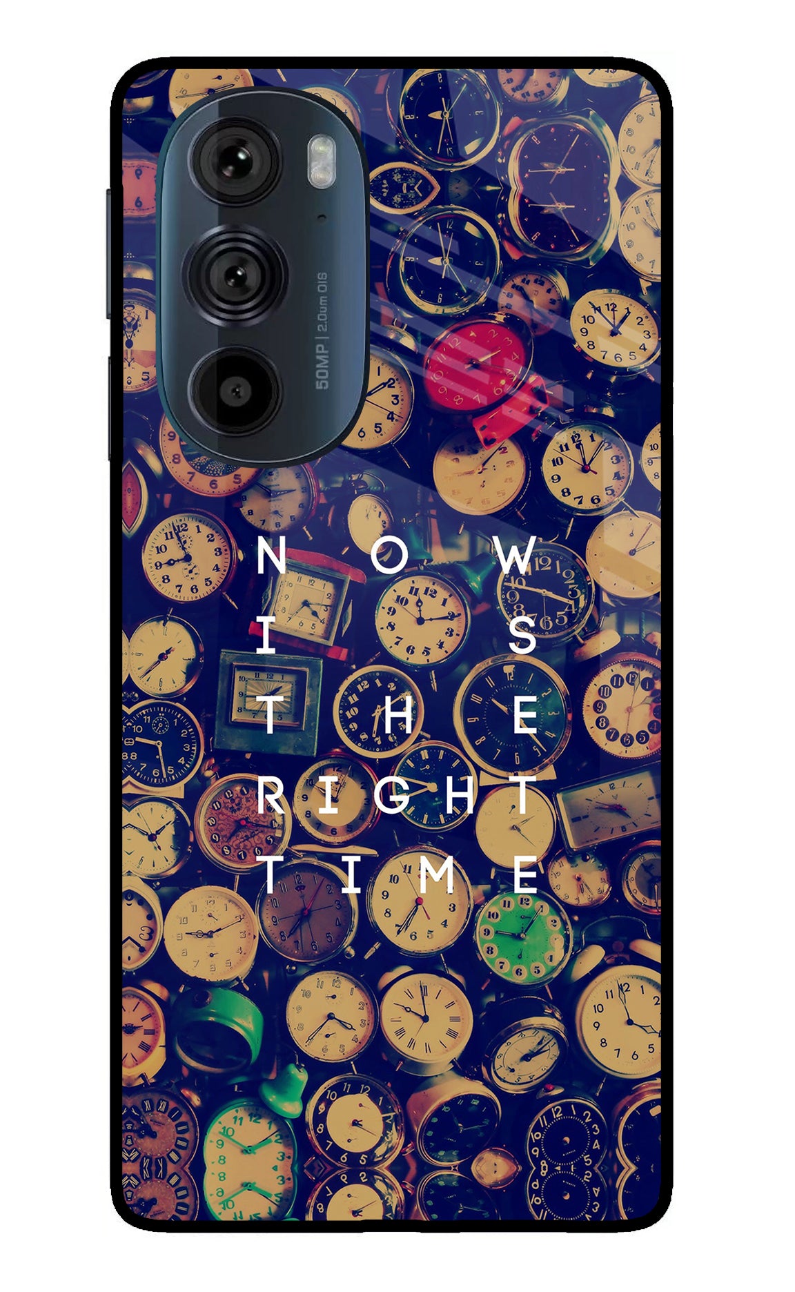 Now is the Right Time Quote Moto Edge 30 Pro Glass Case