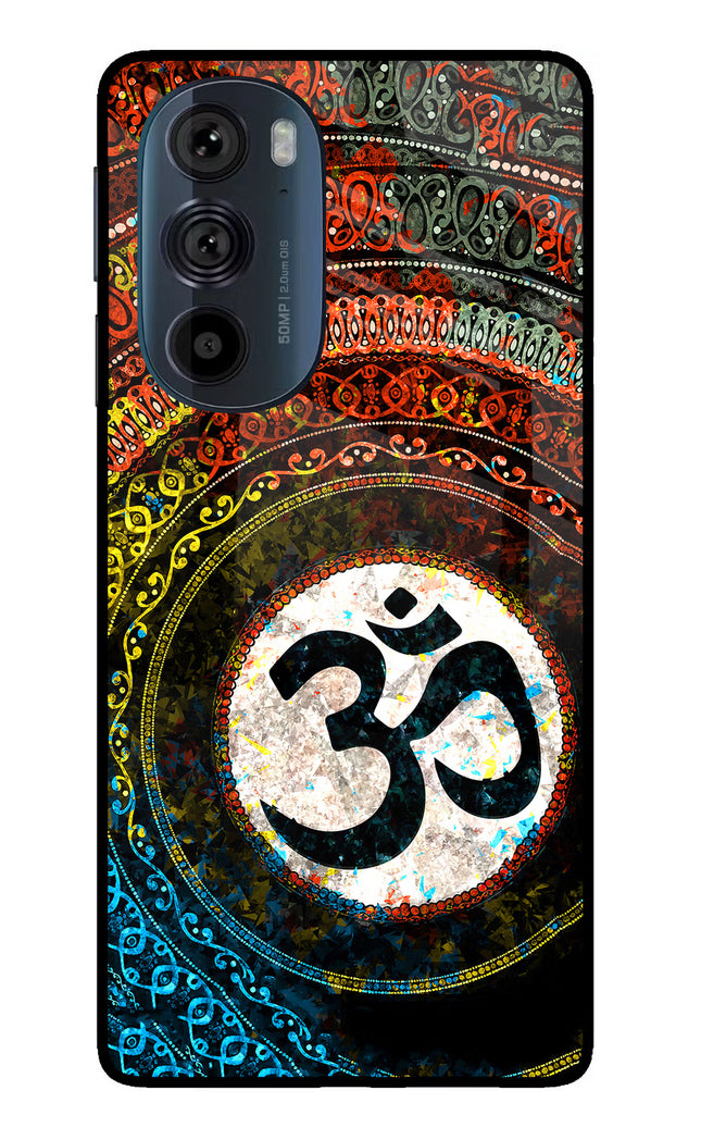 Om Cultural Moto Edge 30 Pro Glass Case Back Cover by Casekaro