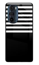 Black and White Print Moto Edge 30 Pro Glass Case Back Cover by Casekaro
