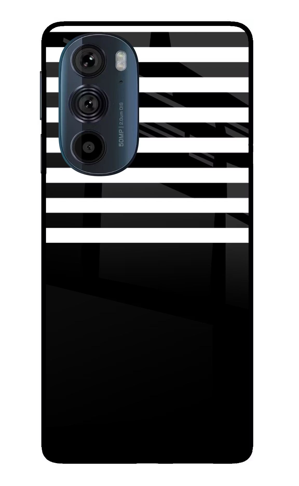 Black and White Print Moto Edge 30 Pro Glass Case Back Cover by Casekaro
