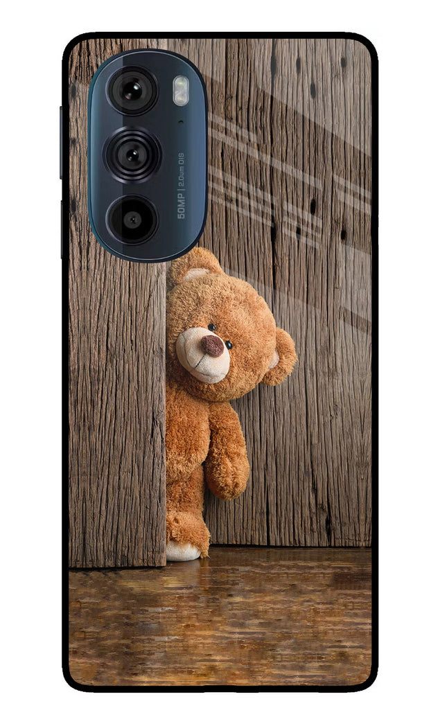 Teddy Wooden Moto Edge 30 Pro Glass Case Back Cover by Casekaro