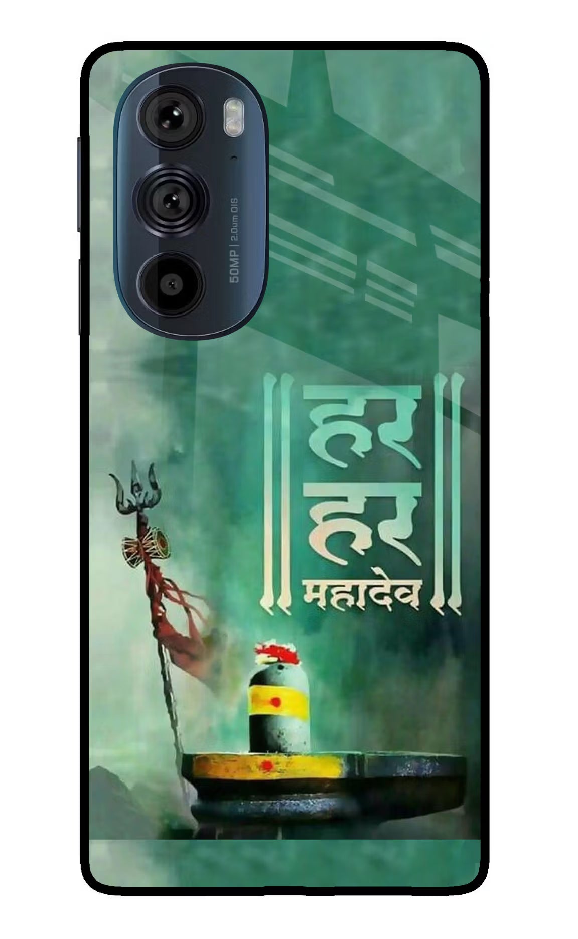 Har Har Mahadev Shivling Moto Edge 30 Pro Glass Case Back Cover by Casekaro