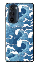 Blue Waves Moto Edge 30 Pro Glass Case Back Cover by Casekaro