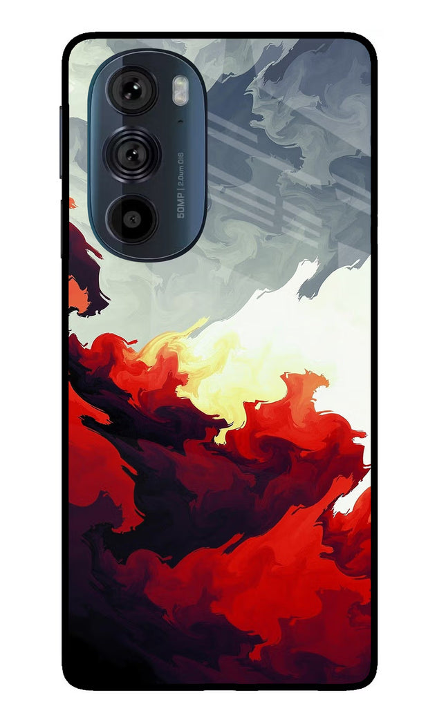 Fire Cloud Moto Edge 30 Pro Glass Case Back Cover by Casekaro