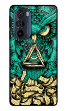 Green Owl Moto Edge 30 Pro Glass Case Back Cover by Casekaro