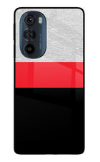 Tri Color Pattern Moto Edge 30 Pro Glass Case Back Cover by Casekaro