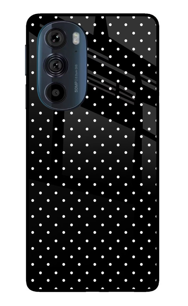 White Dots Moto Edge 30 Pro Glass Case Back Cover by Casekaro