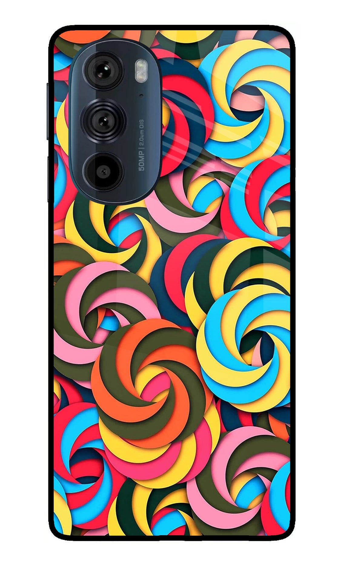 Spiral Pattern Moto Edge 30 Pro Glass Case