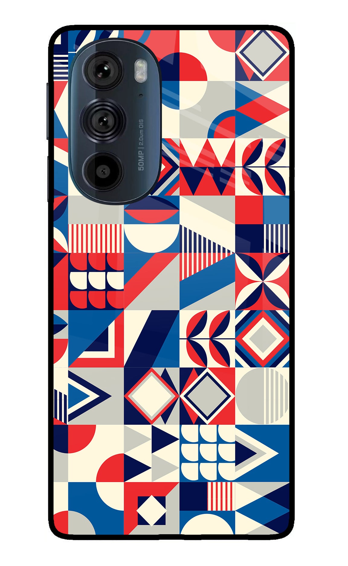 Colorful Pattern Moto Edge 30 Pro Glass Case