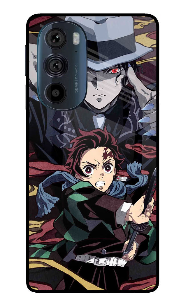 Demon Slayer Moto Edge 30 Pro Glass Case Back Cover by Casekaro