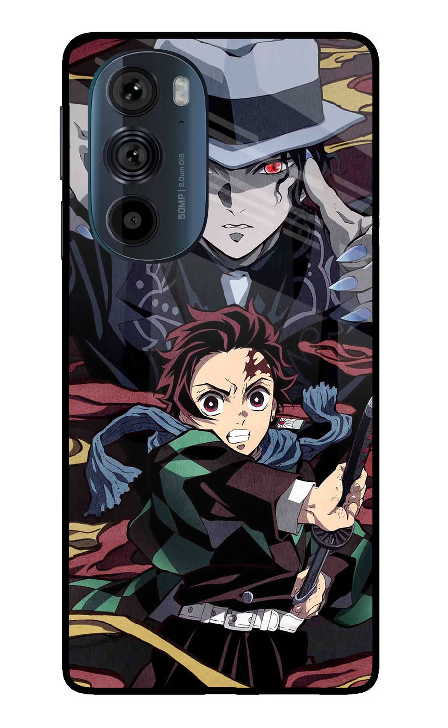 Demon Slayer Moto Edge 30 Pro Back Cover, Glass case