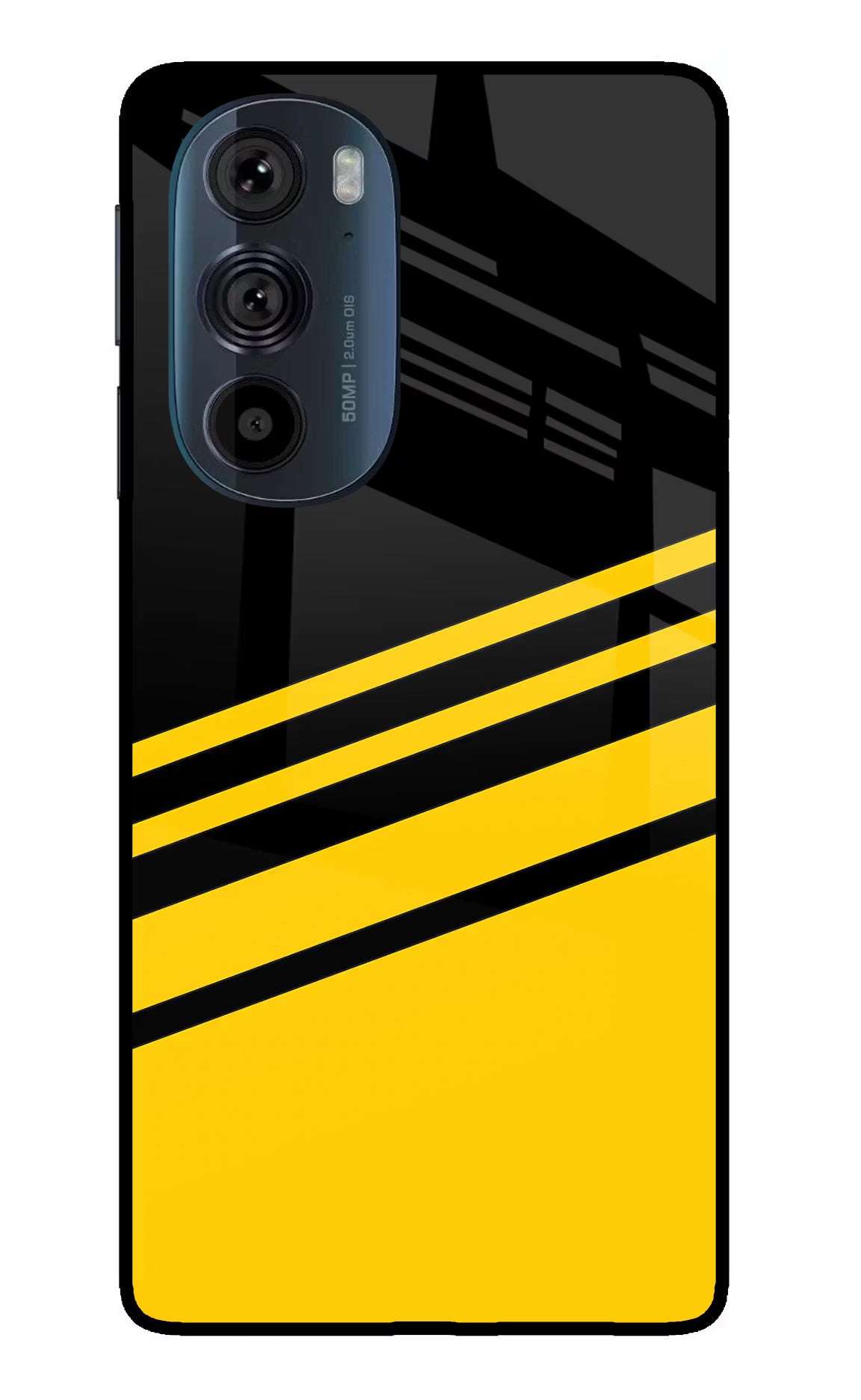 Yellow Shades Moto Edge 30 Pro Glass Case Back Cover by Casekaro