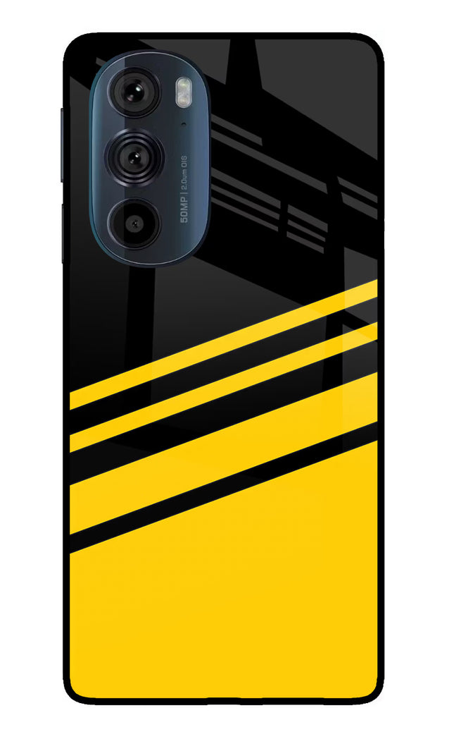 Yellow Shades Moto Edge 30 Pro Glass Case Back Cover by Casekaro