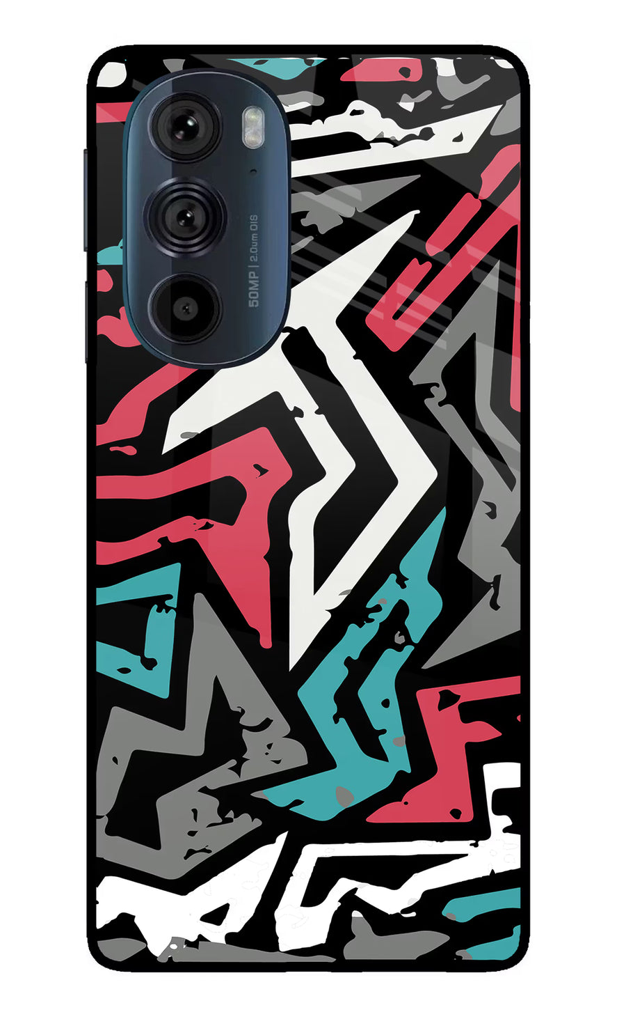 Geometric Graffiti Moto Edge 30 Pro Back Cover, Glass case