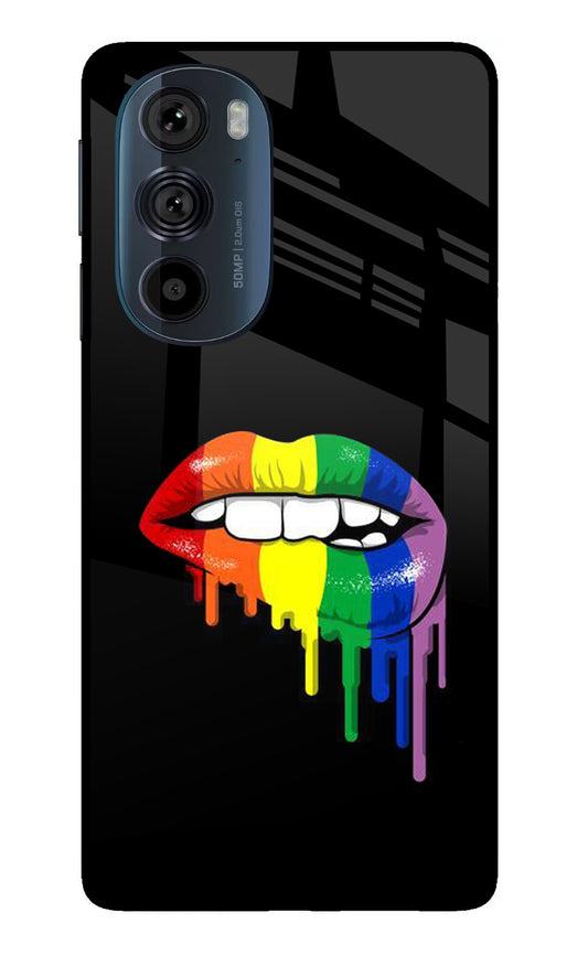 Lips Biting Moto Edge 30 Pro Glass Case