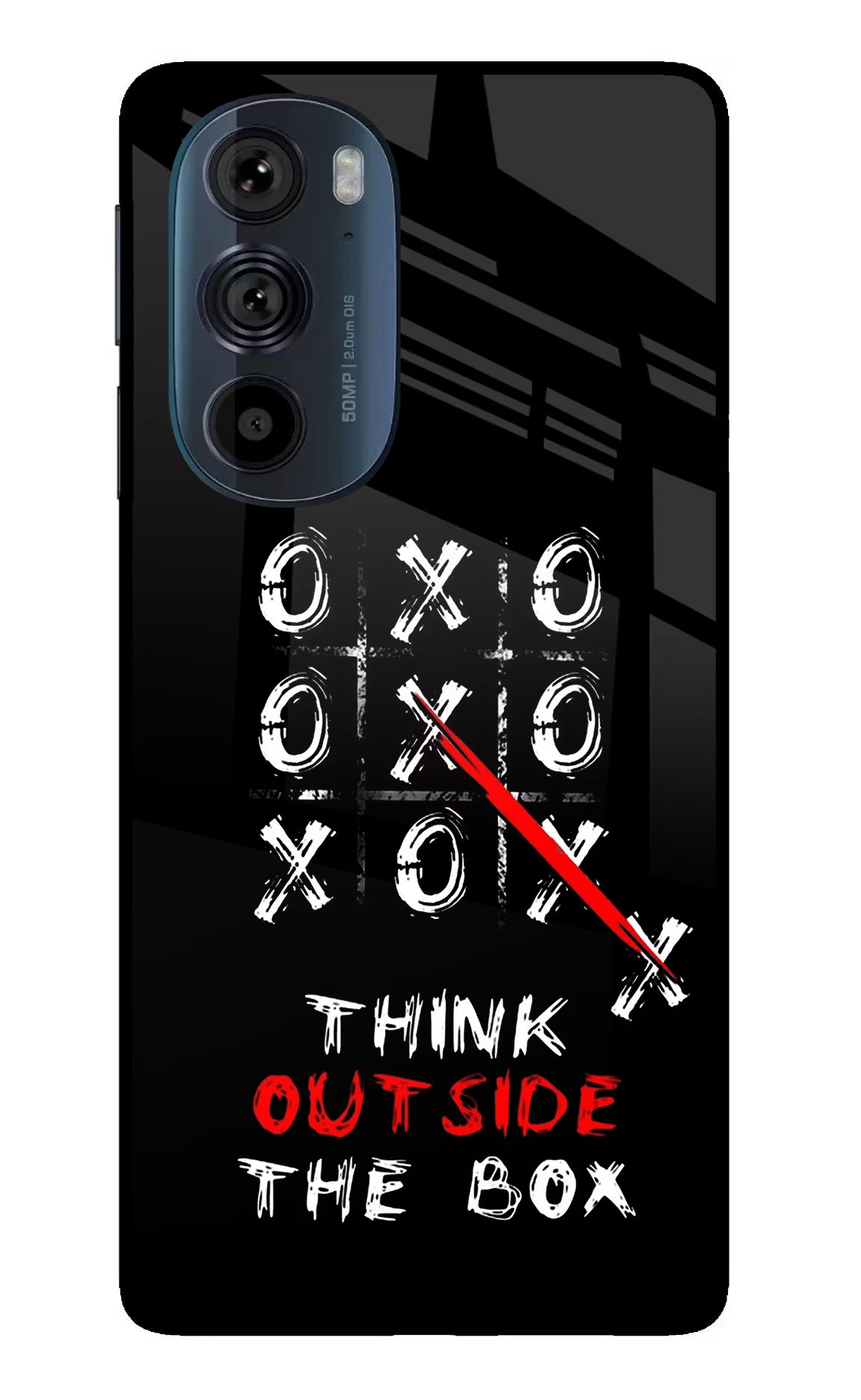 Think out of the BOX Moto Edge 30 Pro Glass Case Back Cover by Casekaro