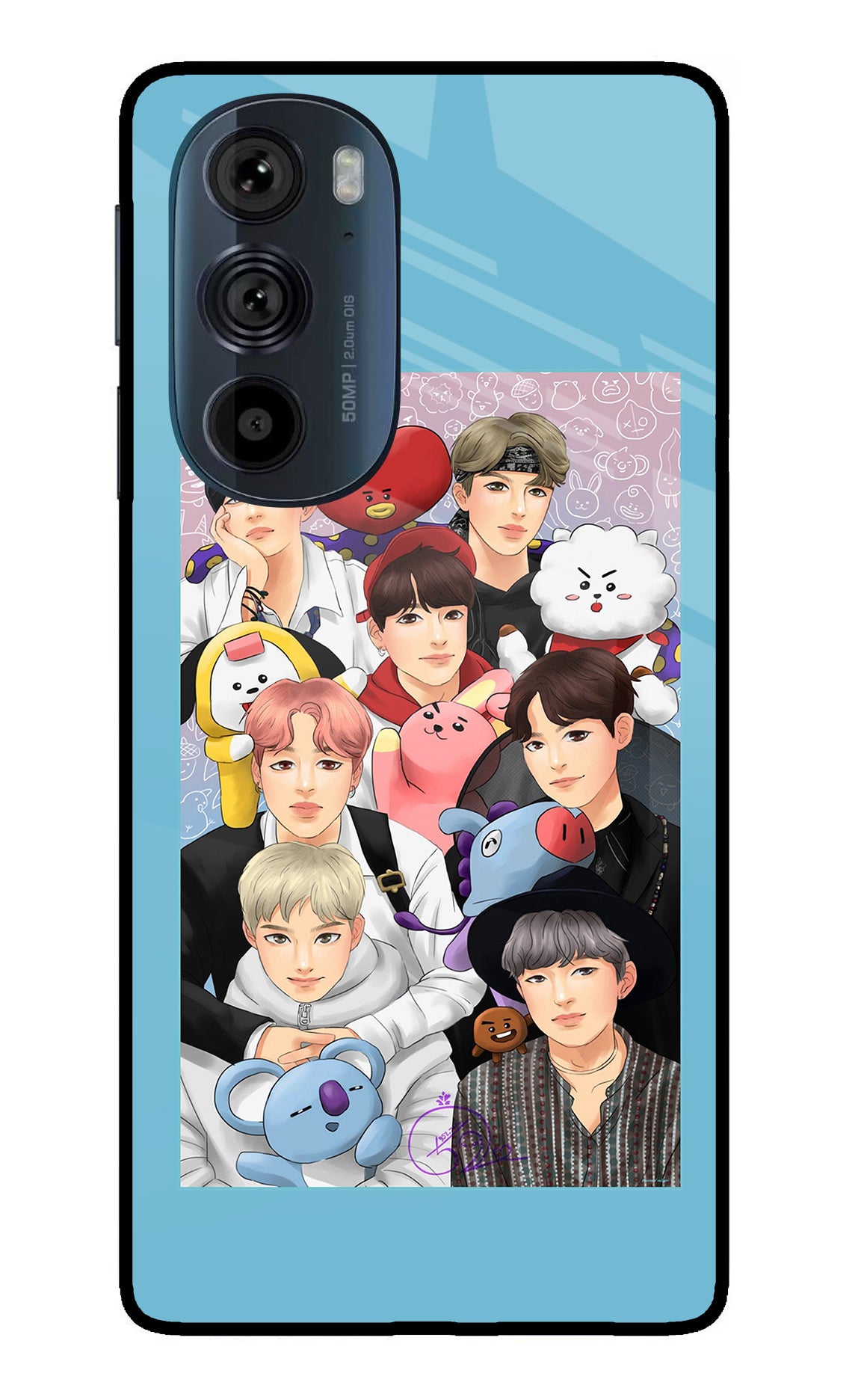 BTS with animals Moto Edge 30 Pro Glass Case