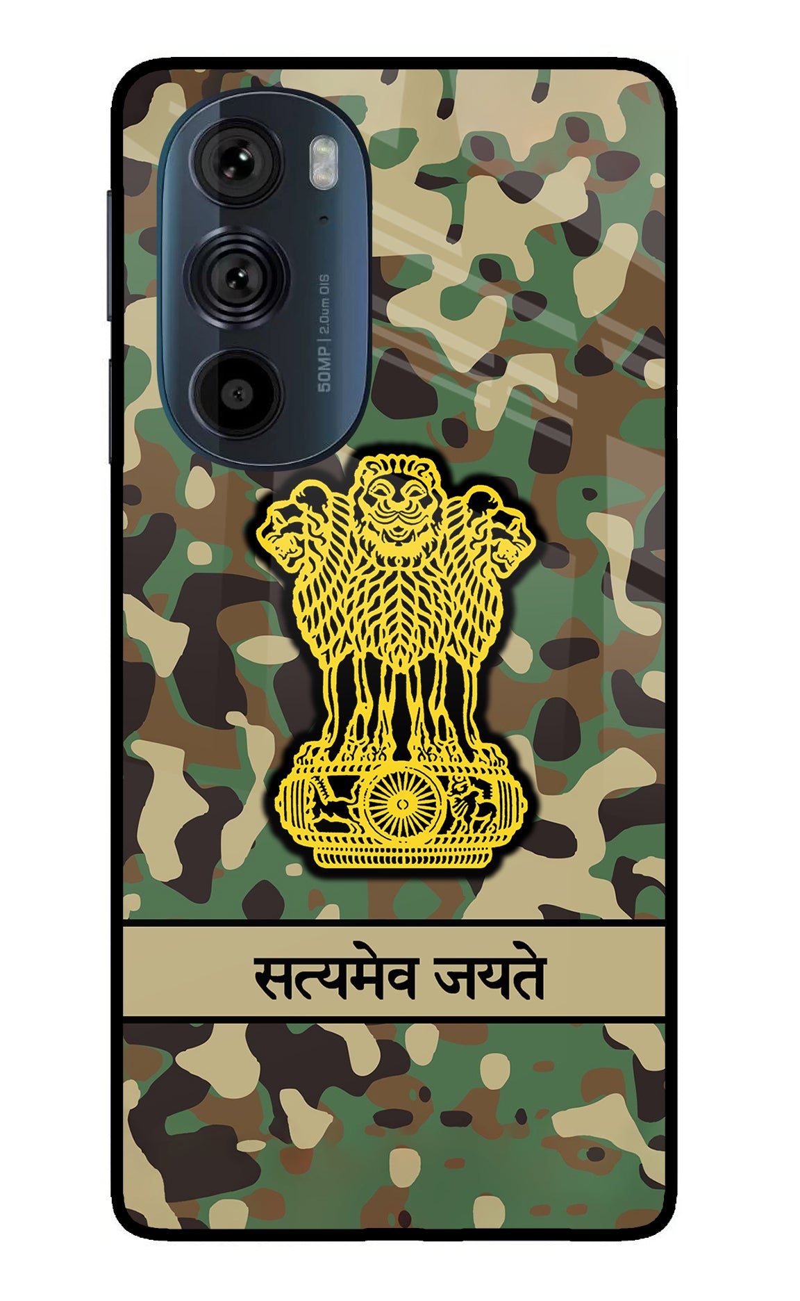 Satyamev Jayate Army Moto Edge 30 Pro Glass Case