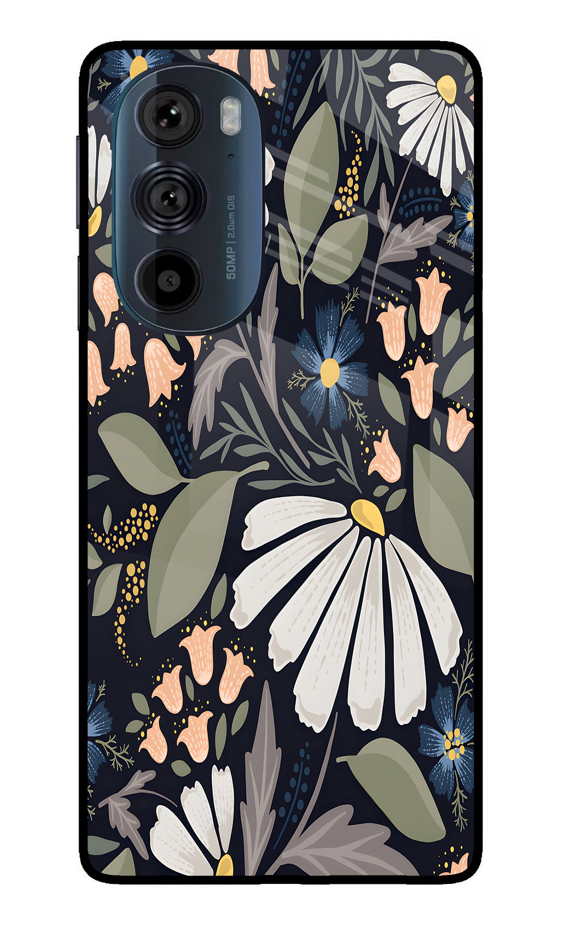 Flowers Art Moto Edge 30 Pro Glass Case