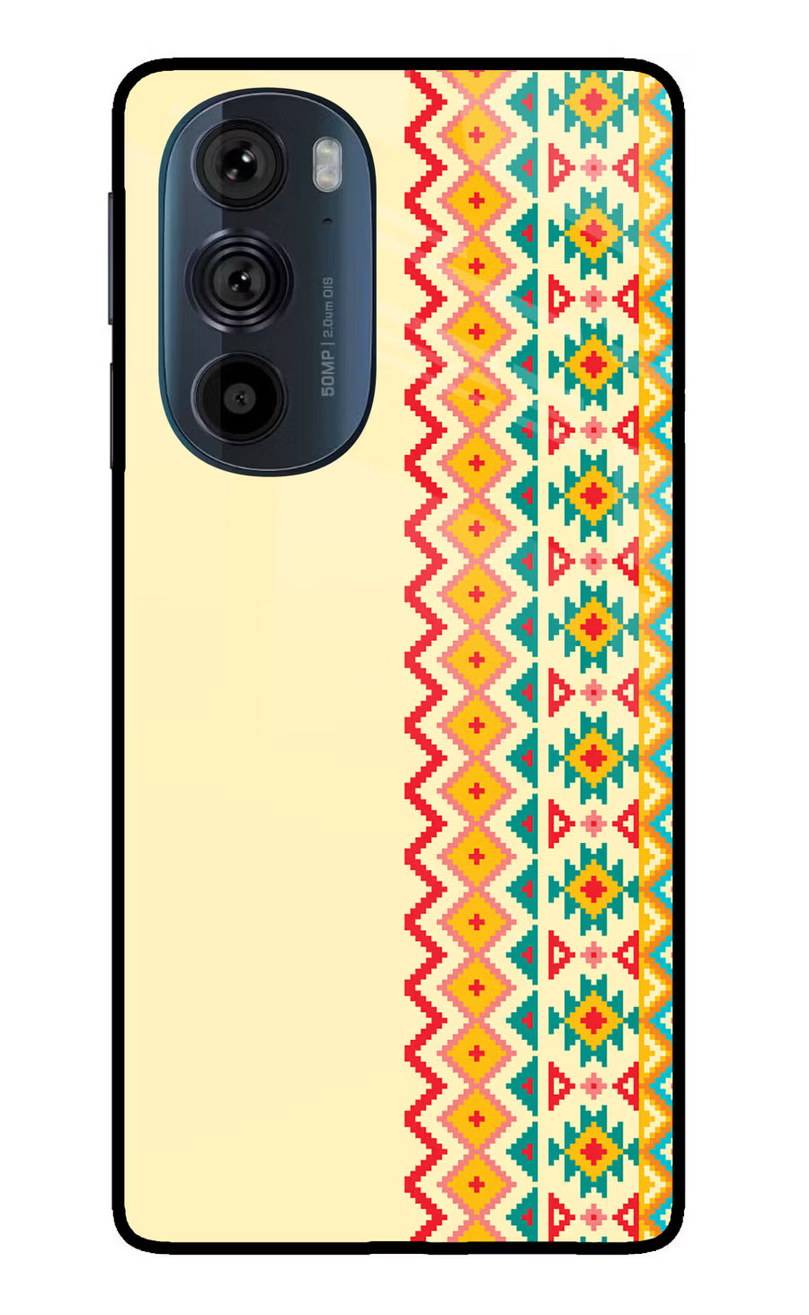 Ethnic Seamless Moto Edge 30 Pro Back Cover, Glass case