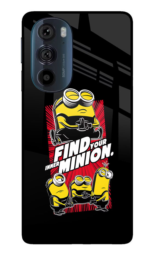 Find your inner Minion Moto Edge 30 Pro Glass Case Back Cover by Casekaro