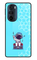 Cute Astronaut Chilling Moto Edge 30 Pro Glass Case Back Cover by Casekaro