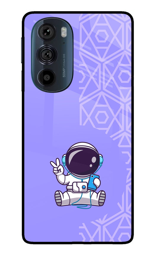 Cute Astronaut Chilling Moto Edge 30 Pro Glass Case