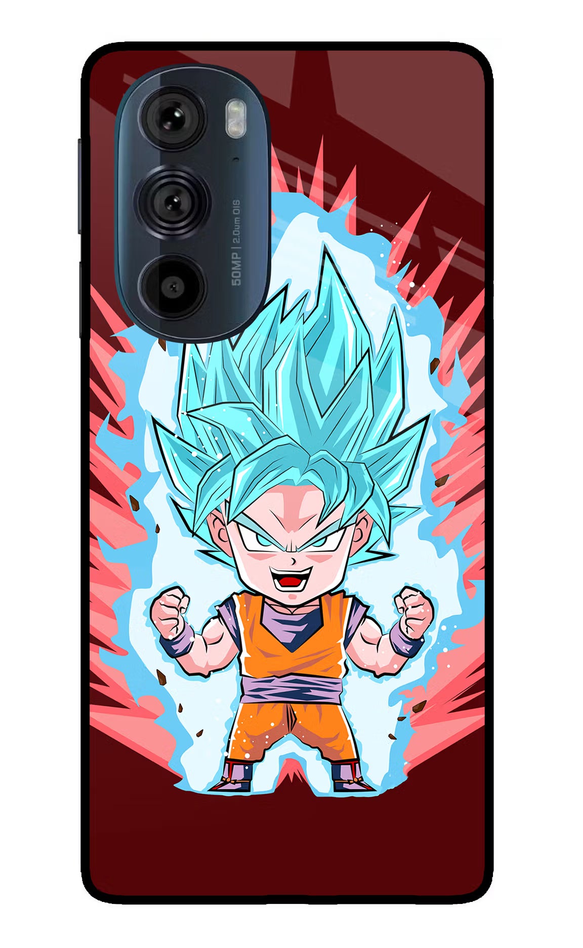 Goku Little Moto Edge 30 Pro Glass Case Back Cover by Casekaro