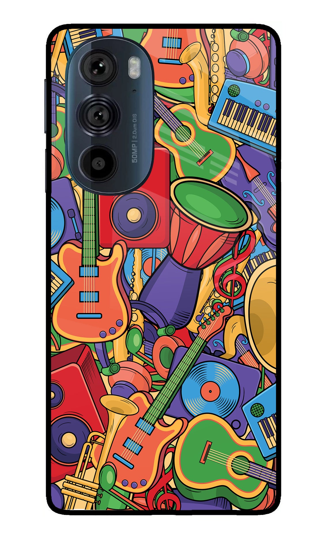 Music Instrument Doodle Moto Edge 30 Pro Glass Case