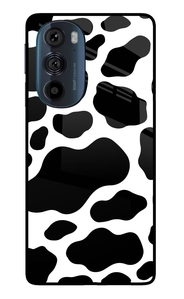 Cow Spots Moto Edge 30 Pro Glass Case Back Cover by Casekaro
