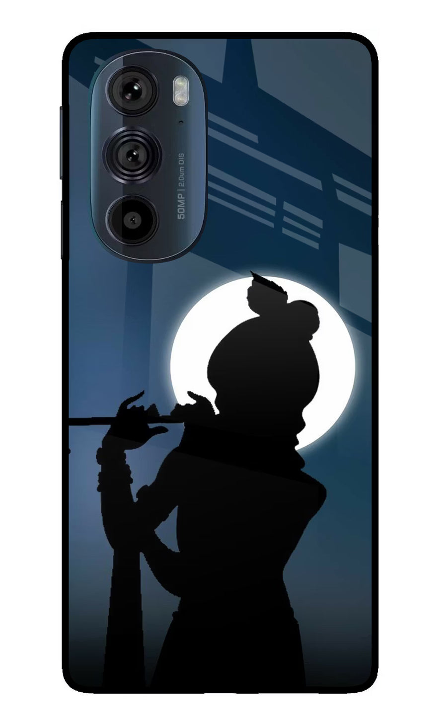 Shri Krishna Silhouette Moto Edge 30 Pro Back Cover, Glass case