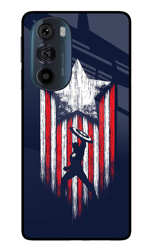 Captain America Marvel Art Moto Edge 30 Pro Glass Case