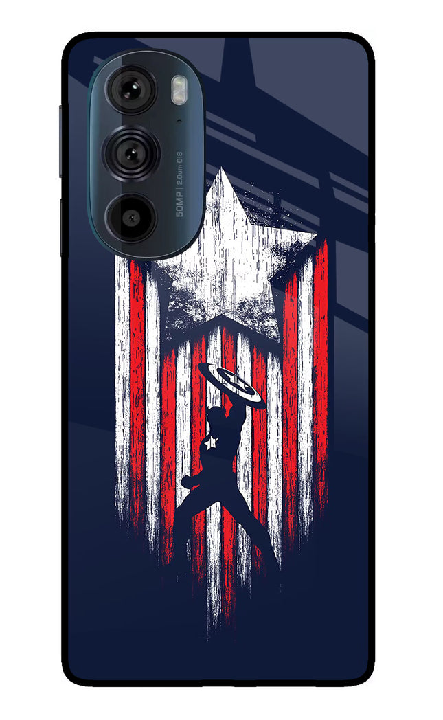 Captain America Marvel Art Moto Edge 30 Pro Glass Case Back Cover by Casekaro