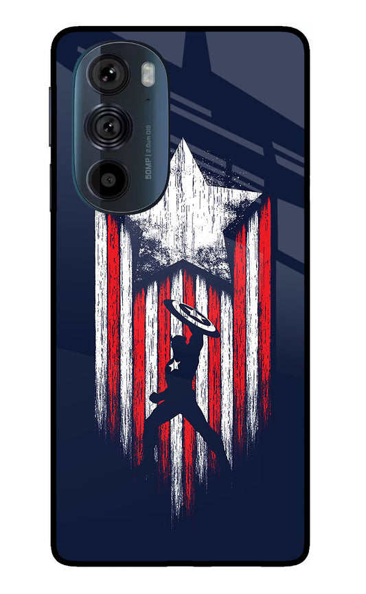 Captain America Marvel Art Moto Edge 30 Pro Glass Case