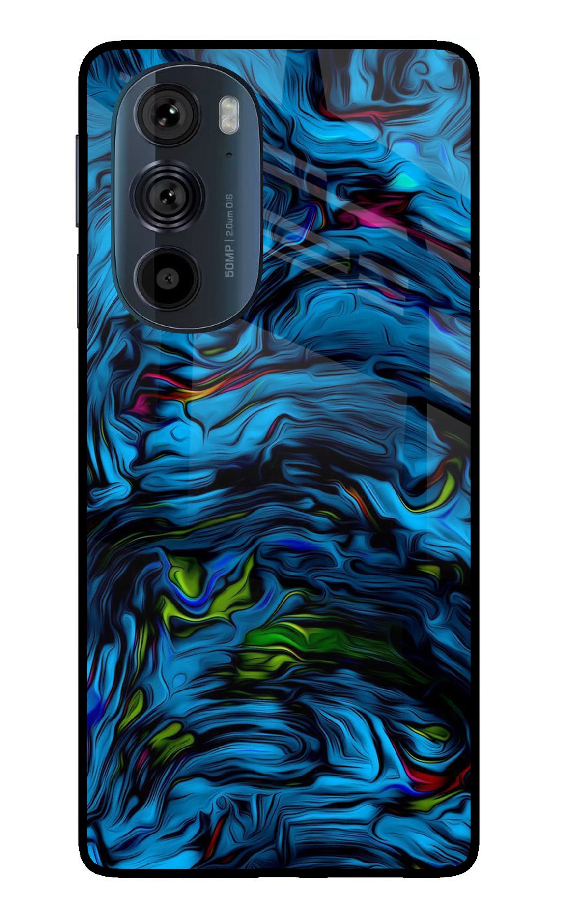 Dark Blue Abstract Moto Edge 30 Pro Back Cover