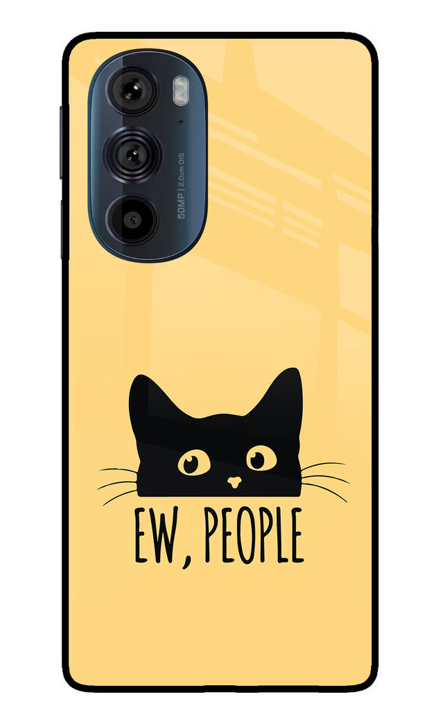 Ew People Catitude Moto Edge 30 Pro Glass Case Back Cover by Casekaro