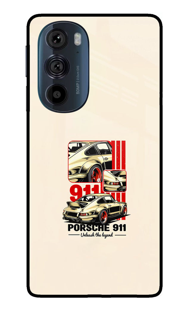 Classic Porsche 911 Moto Edge 30 Pro Glass Case Back Cover by Casekaro