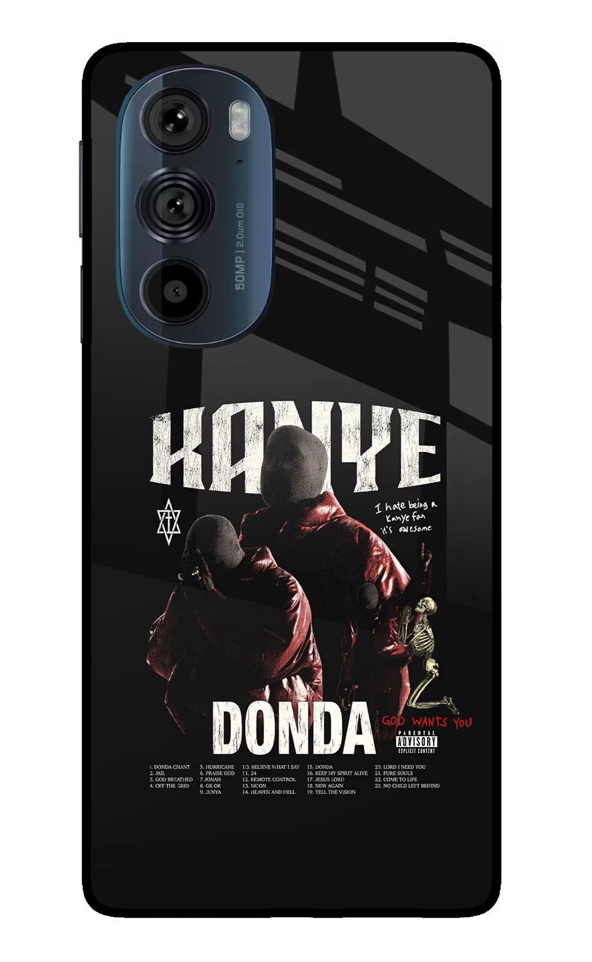 Donda Kanye West Moto Edge 30 Pro Glass Case Back Cover by Casekaro